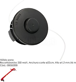 Cabeçal de Nylon de Reposição para Corta-relva de 250 Wat...