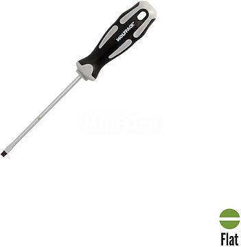 Chave de Fenda Chata Estampada Aço S2 Punho TPR Bimaterial. Medida 0,8 x Ø 4,0 x 100 mm. Chave de Fenda Chata Estampada Aço S2 Punho TPR Bimaterial. Medida 0,8 x Ø 4,0 x 100 mm