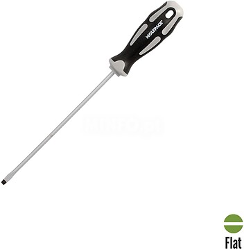 Chave de Fenda Plana Estampada Aço S2 Punho TPR Bimaterial. Medida 0,8 x Ø 4,0 x 150 mm. Chave de Fenda Plana Estampada Aço S2 Punho TPR Bimaterial. Medida 0,8 x Ø 4,0 x 150 mm