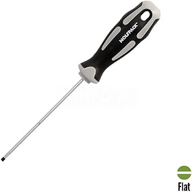 Chave de Fenda Plana Aço S2 Punho TPR Bimaterial. Medida 0,...