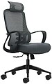 Oqonos Cherg 005 Cadeira de Escritório Ergonómica com Apoio de Cabeça Cervical Ajustável, Encosto em Malha Respirável, Pistão a Gás Classe 4, Suporte Lombar, Apoios de Braços Fixos, Assento Ergonómico Moldado e Rodas de Silicone - Cinzento com OQ-CHERG005