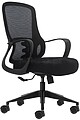 Oqonos Cherg 006 Cadeira de Escritório Ergonómica com Encosto em Malha Respirável, Pistão a Gás Classe 4, Suporte Lombar, Apoios de Braços Fixos, Assento Ergonómico Moldado e Rodas de Silicone - Preto OQ-CHERG006
