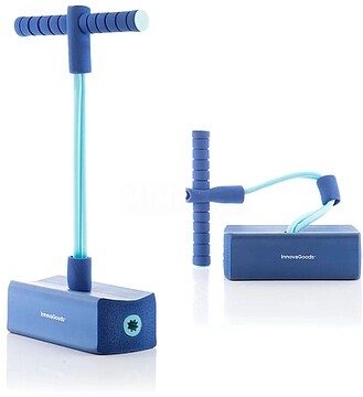 Innovagoods Funp Pogo Saltador de Borracha - Suporta até 70kg - Antiderrapante - Som de Piu - 55x24x11cm - Cor Azul V0103469