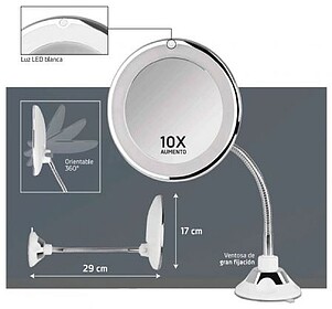 Espelho cosmético Orbegozo ESP 1020 com Luz LED - Aumento 1...