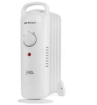 Radiador de Óleo Orbegozo RO 720 Junior Compacto - Potência 700W - Termostato Regulável - Proteção contra Sobreaquecimento - Manuseamento Fácil - Alça para Transporte - Economia Energética