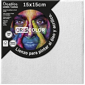 1600467 Tela 15x15cm Moldura Madeira 100% Algodão 1un