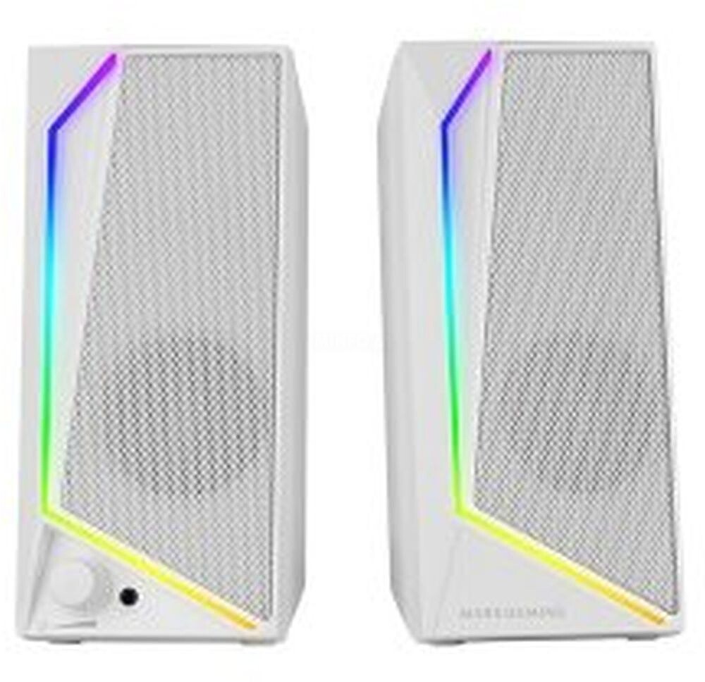 Altifalantes 2.0 Mars Gaming MS72W Brancos 15W Entrada Jack 3,5mm Iluminação RGB Controlo de Volume Entrada Jack