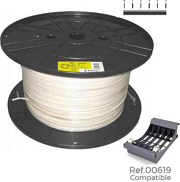 G-28960 : 28960 CARRETEL DE CABO, MANGUEIRA TUBULAR 2x1mm BRANCA 400m (BOBINA GRANDE Ø400x200mm)