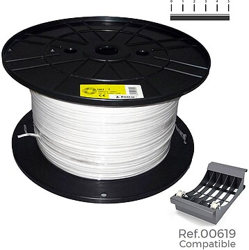 G-28958 : 28958 CARRETEL DE CABO DE MANGUEIRA PLANO BRANCO 3x1,5mm 250m (ÁUDIO) (BOBINA GRANDE Ø400x200mm)