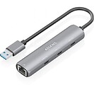 Hub USB Aisens ASUC-4P037-GR/ 3xUSB Tipo-C/ 1xRJ45/ Cinzento