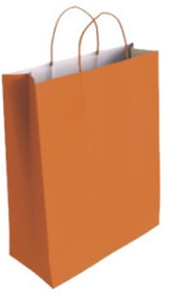 Bolsa Papel com Asas Celulose Laranja XS 18X8X24 cm Bismark 329832