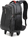 Mochila trolley mala phoenix phdiscovery com rodas para portátil até 17 polegadas - viagem nylon preto
