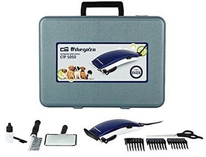 Orbegozo Cortapelos Eléctrico para Cães - Maletinha Completa com Acessórios - Lâminas de Aço Inoxidável - Motor Potente - Anel para Pendurar - Alta Qualidade e Precisão
