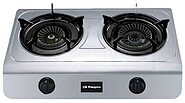 Orbegozo FO 2700 Fogão a Gás Inox - Compacto e Versátil - 2 Queimadores de Tripla Coroa - Ignição Piezoelétrica - para Gás Butano ou Propano
