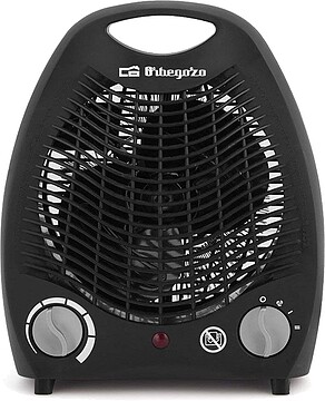 Calefactor Orbegozo FH 5129 Compacto - Potente e Seguro Calefactor com Termostato Ajustável - Função Ventilador e Proteção contra Sobreaquecimento - Design Minimalista Elegante