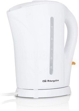 Orbegozo KT 6003 Aquecedor de Água Rápido e Livre de BPA - Capacidade 1,7 Litros - Tampa Articulável - Resistência Submersa - Desligamento Automático - Visor de Nível de Água