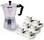 Cafeteira de Alumínio Muvip MV0601 - Capacidade 6 Tazas - Alça Ergonómica - Antiaderente - Adequada para Placas Eléctricas, Vitrocerâmicas e Gás - Cor Alumínio - imagem 1