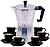 Cafeteira de Alumínio Muvip MV0604 - Capacidade 6 Tazas - Alça de Baquelite Resistente ao Calor Ergonómica - Adequada para Placas Eléctricas, Vitrocerâmicas, Gás e Indução - Cor Alumínio - imagem 1
