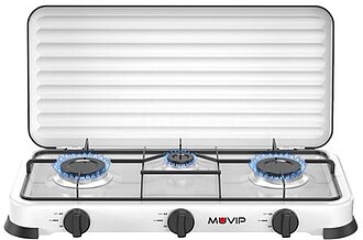 Muvip Vulcano Fogão a Gás com 3 Queimadores - Tampa Protet...