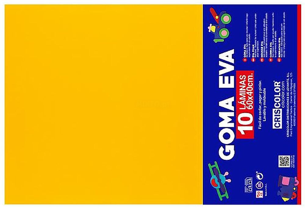 Placa de Goma EVA Amarelo 40x60cm 1un 06959