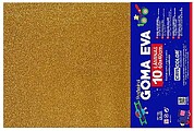 Placa de Goma EVA Ouro Glitter 40x60cm 1un 06984