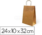250 x Saco de papel basika kraft reciclado asa torcida lisa natural formato “s” 240x100x320 mm Saco de papel basika kraft reciclado asa torcida lisa natural formato “s” 240x100x320 mm 02103008