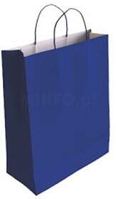 Saco Papel com Alças Celulose Azul XS 18X8X24 cm Bismark 32...