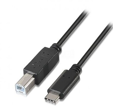 Cabo USB Aisens 2.0 Impressora 3A - Tipo USB-C Macho a B Macho - 1,0m - Cor Preta