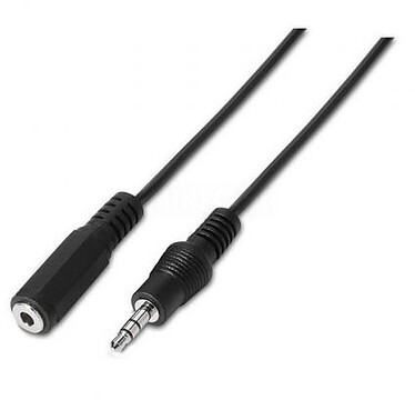 Cabos de Áudio Estéreo Aisens - JACK 3.5/M-JACK 3.5/F - 3,0m - Cor Preto