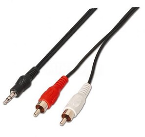 Cabos de Áudio Estéreo Aisens - JACK 3.5/M-2xRCA Macho - 3...