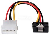 Cabo SATA Aisens com alimentação Acodado com Ancoragens - Molex 4 pinos/M-SATA Fêmea - 16cm - 100% Cobre - Preto