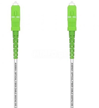 Cabo de Fibra Óptica Aisens G657A2 3.0 9/125 SMF Simplex CPR Dca LSZH - SC/APC-SC/APC - 30M - Cor Branco