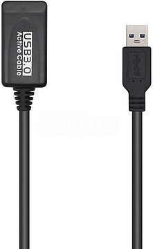 Cabo Aisens USB 3.0 Prolongador com Amplificador - Tipo A/M-A/H - 5,0m - Cor Preta