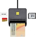 Leitor de Cartão Inteligente DNI Aisens com Leitor de Cartões SIM - SD - Micro SD - MMC - RS-MMC - MMC Micro - Cor Preta
