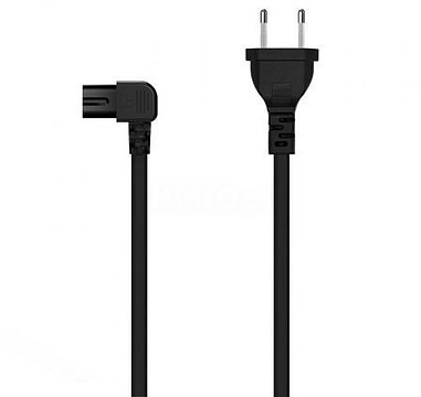 A132-0598: Cabo de Alimentação Forma 8 Aisens A132-0598/ CEE7/16 Macho - C7 Fêmea/ 1,8m/ Preto