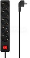 Aisens - Base Múltipla 5 Tomadas com Interruptor com Cabo 3x1.5MM2, Preto, 1,4M A154-0652