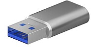 Adaptador USB 3.2 GEN2 Aisens A108-0677/ USB Tipo-C Fêmea - USB Macho