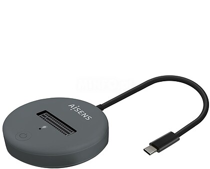 Aisens Dock USB-C M.2 (NGFF) Asuc-M2D014-Cinza SATA/NVME para USB3.1 GEN2 - Cor Cinza