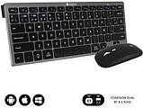 Combo Multidispositivo Subblim - Teclado e Rato - Tecnologia sem fios Bluetooth e rádio-frequência 2.4G - Rato com bateria recarregável e 3 níveis de DPI ajustáveis - Cor Preta IDIOMA: ESPANHOL