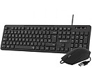 Combo Empresarial Subblim Slim Silencioso com Cabo USB - Teclado e Rato - Teclas Ergonómicas de Baixa Altura - Resistente a Derrames - Toques Silenciosos - Design Ergonómico - Cor Preta