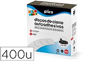 Discos de velcro plico autoadesivos mini 10 mm cor branco caixa de 400 unidades Discos de velcro plico autoadesivos mini 10 mm cor branco caixa de 400 unidades 13342