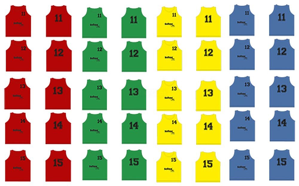 Conjunto 5 Coletes de Treino Softee Numerados de 11 a 15