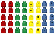 Conjunto 5 Coletes de Treino Softee Numerados de 11 a 15