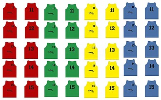 CONJUNTO 5 COLETES DE TREINO Softee NUMERADOS DE 11 A 15 - A...