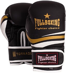 PAR DE LUVAS DE BOXE FULLBOXING TORNADO - Preto/Dourado 10 O...