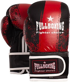 PAR DE LUVAS DE BOXE FULLBOXING HURACAN - Preto/Vermelho 6 O...
