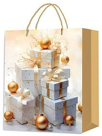 SACO CHRISTMAS GOLD: 40x55x15 Cm