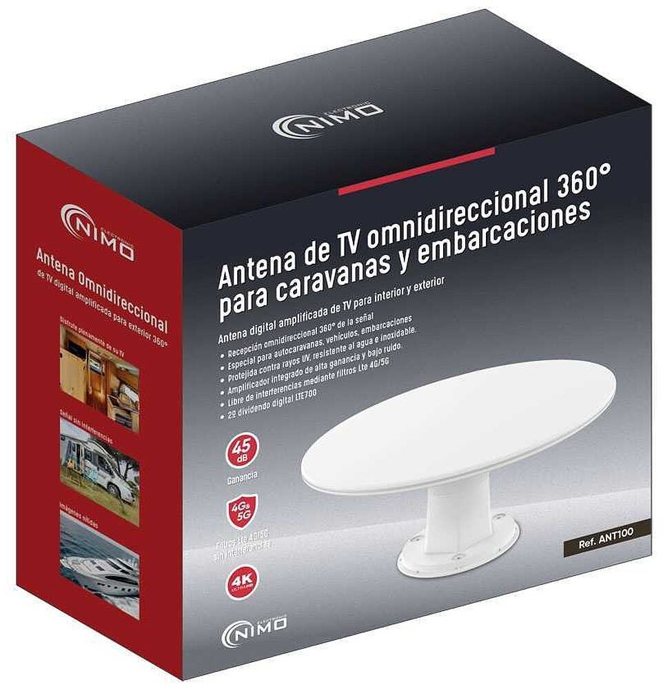 Antena Tv Amplificada P/ Tdt para Caravana MGR-ANT100