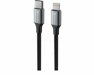 SS58149 : Swissten - Textile II Cable USB-C - Lightning (1.5...