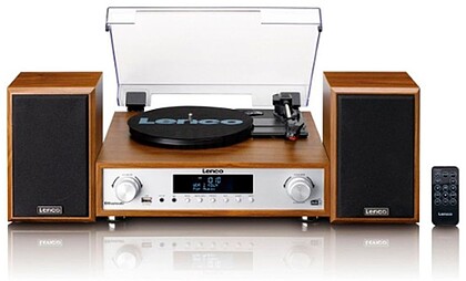 LENCO GIRA-DISCOS VINYL C RADIO FM/DAB+ BLUETOOTH C KIT COLUNAS MADEIRA MC-160WD